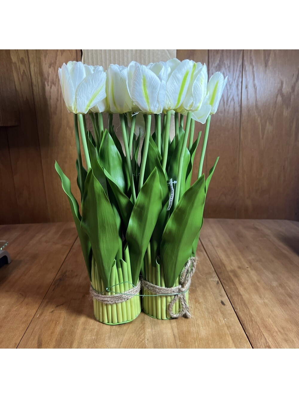 14.5" Tulip Bundle in Ivory By Valerie Parr Hill, Set Of 2 New